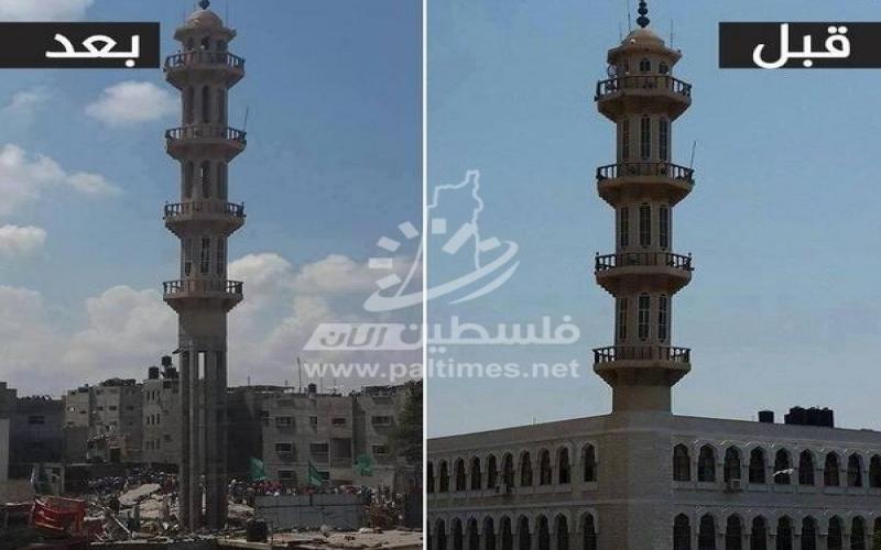بالصور: عام مضى على قصف "مسجد القسام" بالنصيرات