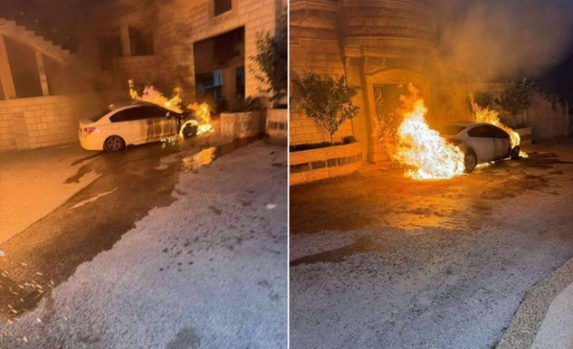 مستوطنون يحرقون مركبات ويهاجمون منازل المواطنين جنوب نابلس