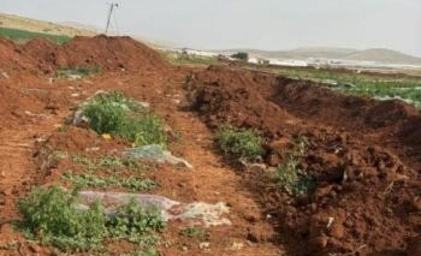 الاحتلال يُدمر خطوط المياه والمحاصيل الزراعية في الرأس الأحمر بالأغوار