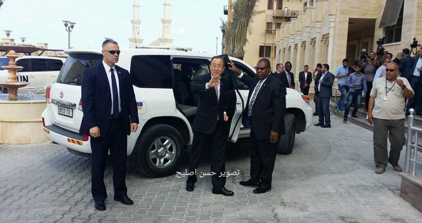 كي مون يصل غزة عبر معبر بيت حانون