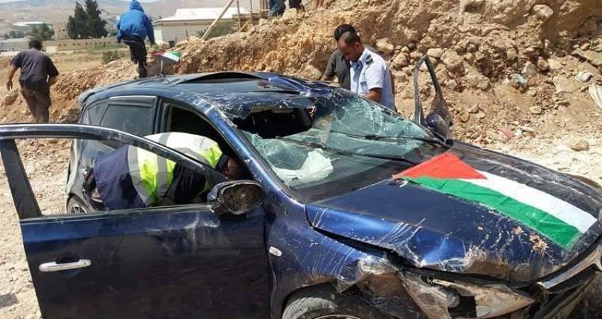 إصابتان إثر انقلاب مركبة بنابلس