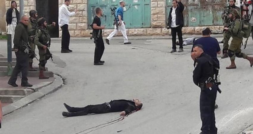 لحظة إعدام الجندي الإسرائيلي للشهيد عبد الفتاح الشريف بالخليل