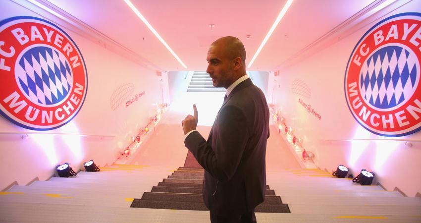 bayern-pep-minich-guardiola-tunnel-entrance-pitch-bayern-arena-allianz