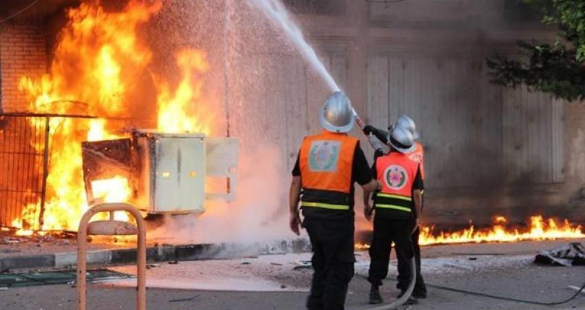 حريق منزل بغزة