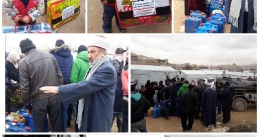 "الفلاح" توزع المساعدات على اللاجئين  في مخيمات لبنان