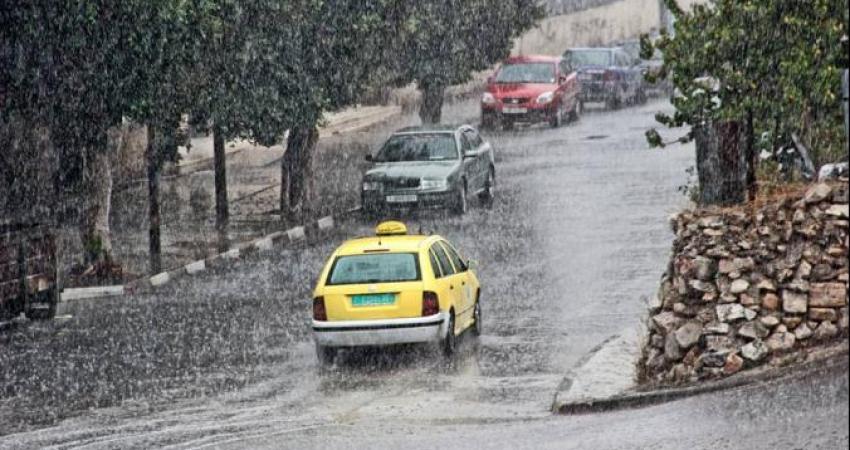 هطول الأمطار في نابلس