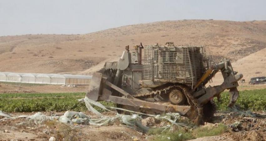 الاحتلال يجرّف عشرات الدونمات الزراعية في الأغوار الشمالية (1)