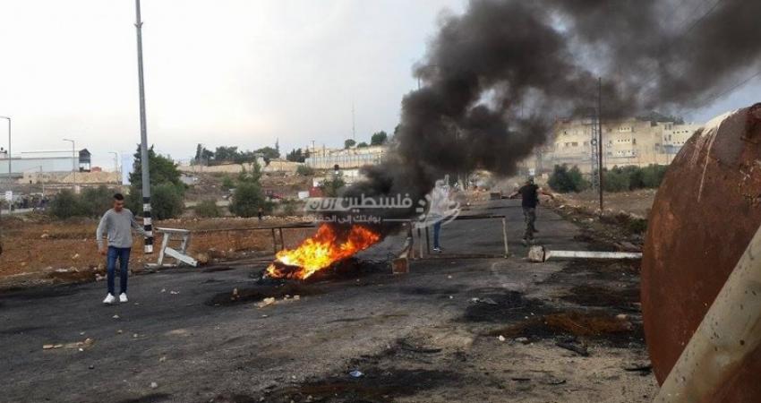 مواجهات مع قوات الاحتلال وإشعال إطارات