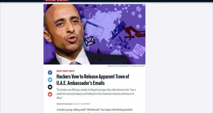 بريد سفير الإمارات يكشف سعيه لتشويه حلفاء أميركا