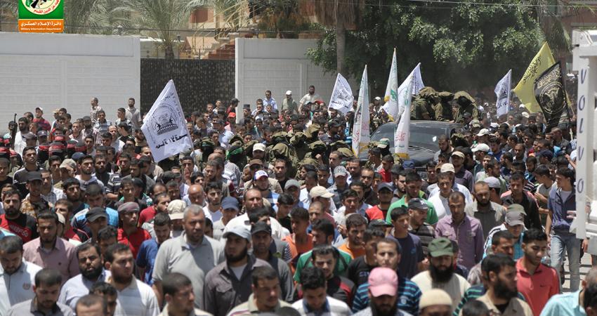 خلال جنازة الشهيد أبو النجا في رفح