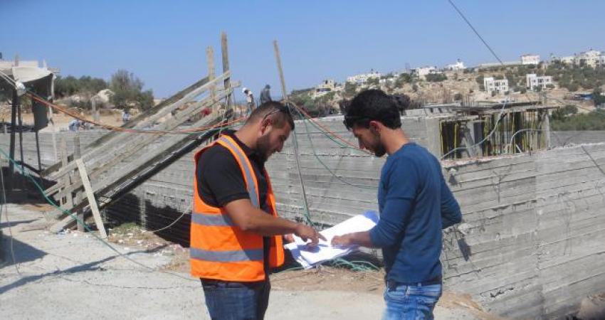 أعمال بناء المستشفى