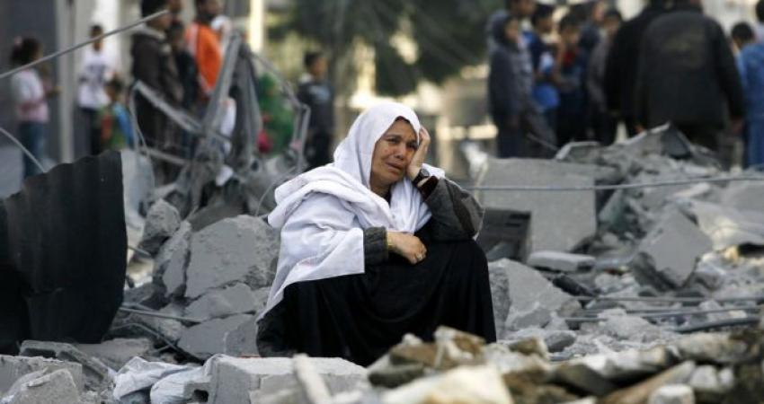 منازل متضررة جراء الحرب على غزة صيف عام 2014