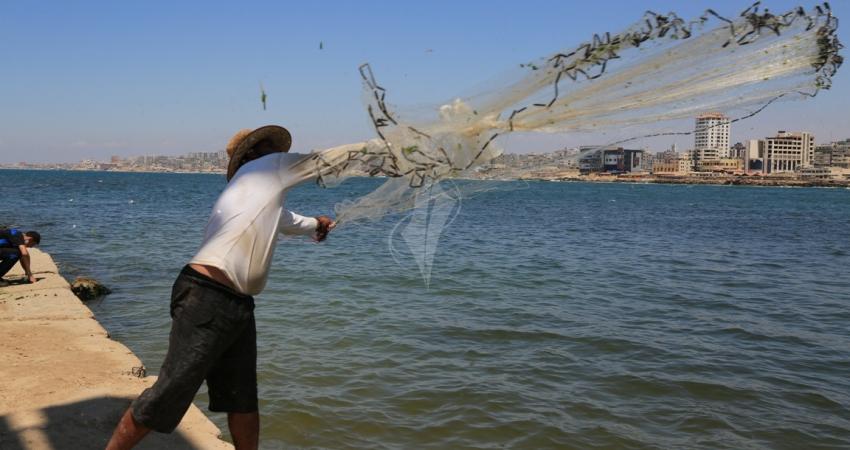 صياد في بحر غزة