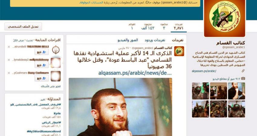 حساب كتائب القسام الذي أغلقه موقع 