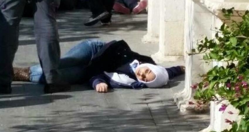 الطفلة عواد لحظة إصابتها بالقدس