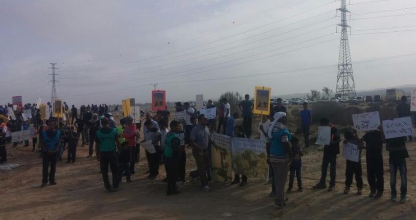 مظاهرات بالنقب ضد هدم المنازل