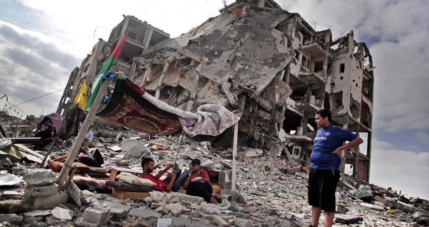 منازل متضررةب غزة جراء قصف الاحتلال