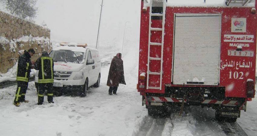 الدفاع المدني يدعو لاتباع سبل الوقاية خلال المنخفض الجوي