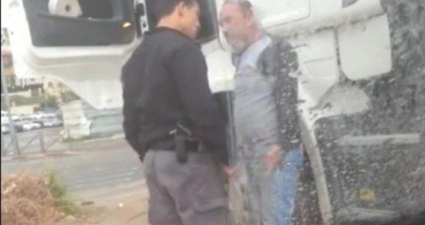 مهاجمة الشرطي للسائق المقدسي