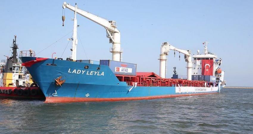وصول سفينة مساعدات تركية لـ"اسدود" تمهيدا لنقلها لغزة