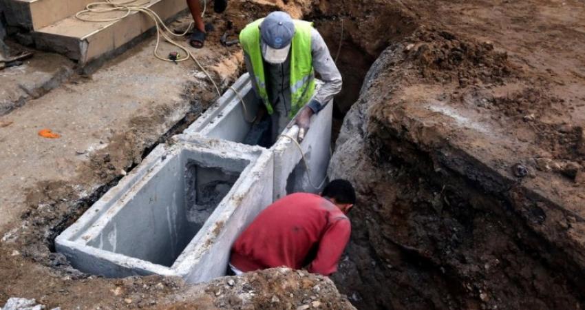 تطوير حوض تجميع وترشيح مياه الأمطار بحي الأم