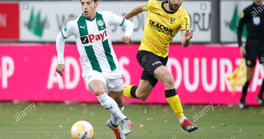 venlo-vvv-venlo-fc-groningen-football-eredivisie-season-2018-2019-09-12-2018-seacon-stadium-de-koel-groningen-player-ludovit-reis-l-and-vvv-player-tino-sven-susic-r-during-the-game-vvv-groningen-R7ERTG