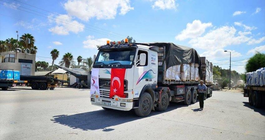 وصول المساعدات التركية لغزة