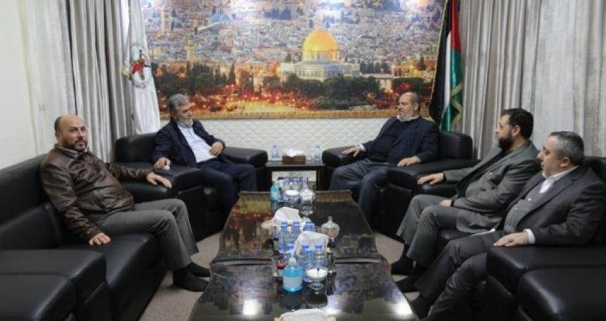 وفد من حماس يلتقي النخالة ويبحثان تطورات القضية الفلسطينية