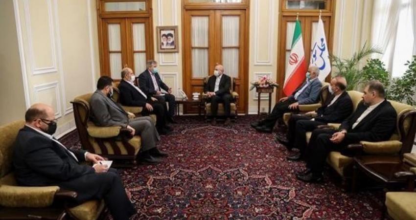 تفاصيل لقاء وفد قيادي بحماس برئيس البرلمان الإيراني