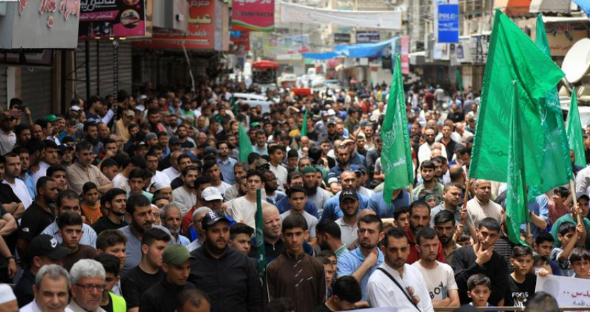 حماس تنظم مسيرة جماهيرية شمال قطاع غزة