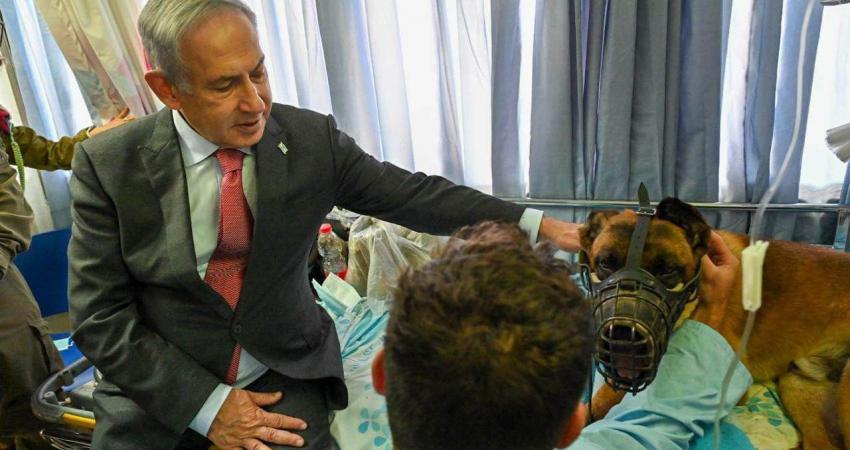 نتنياهو يتفقد جنوده المصابين في جنين